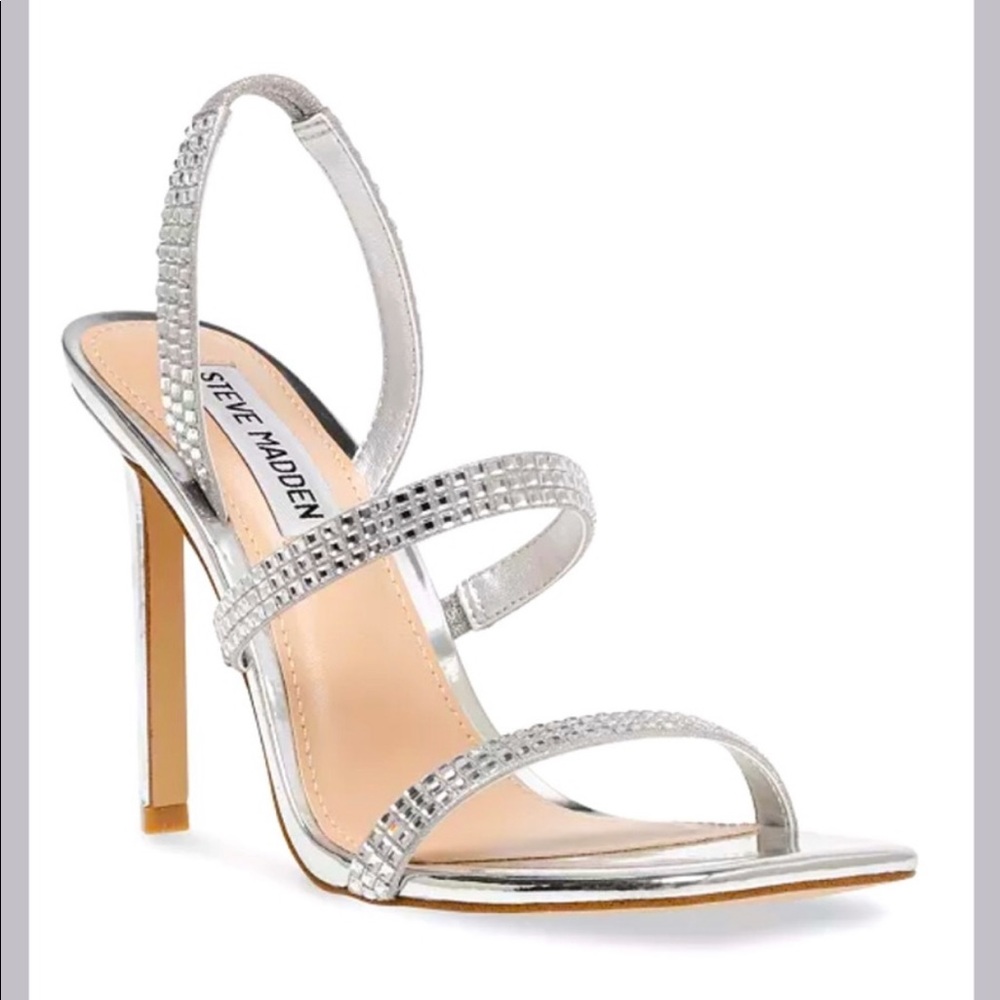 Steve Madden Women's Gracey Rhinestone Strappy Stiletto Sandals Sz 9.5 NEW